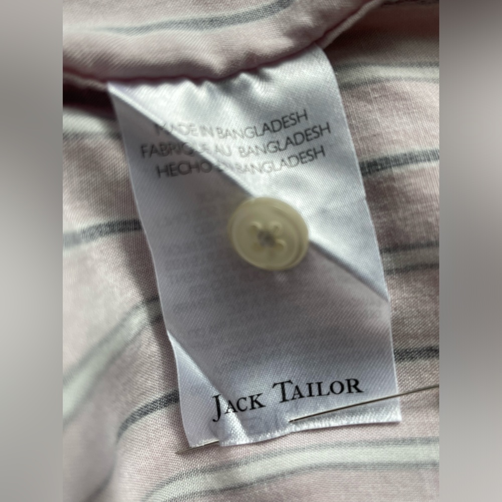 Jack Tailor Striped Button Up Size Medium - Picture 9 of 11
